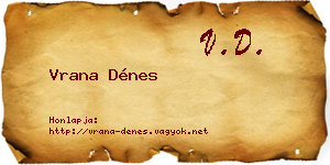 Vrana Dénes névjegykártya